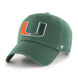 Miami Hurricanes - Dark Green Clean Up Hat, 47 Brand