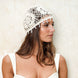Carna Off-White Crystal-Embellished Crochet Cap