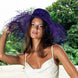 The Catalina Frayed Straw Sun Hat in Azure Blue