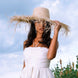 The Catalina Frayed Straw Sun Hat in Black