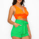 Smock V-neck Satin Bra Top