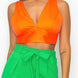 Smock V-neck Satin Bra Top
