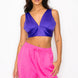 Smock V-neck Satin Bra Top