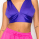 Smock V-neck Satin Bra Top