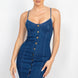 Front Button Cami Denim Dress