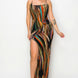 Split Thigh Multicolor Long Dress