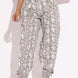 Snake Skin Printed Paper Bag Style Cargo Pants