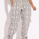 Snake Skin Printed Paper Bag Style Cargo Pants