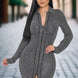 Mock Neck Long Sleeve Mini Dress
