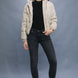 Pu Faux Leather Zipper Hooded Puffer Jacket