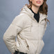 Pu Faux Leather Zipper Hooded Puffer Jacket