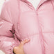 Pu Faux Leather Zipper Hooded Puffer Jacket