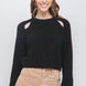 Knit Pullover Sweater With Cold Shoulder Detail