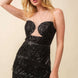 Fringe Sequin Bra Top Bodycon Party Dress