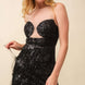 Fringe Sequin Bra Top Bodycon Party Dress