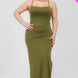 Plus Size Crisscross Back Split Thigh Maxi Dress