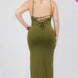 Plus Size Crisscross Back Split Thigh Maxi Dress