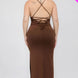 Plus Size Crisscross Back Split Thigh Maxi Dress
