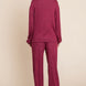 Two Tone Solid Warm And Soft Hacci Brush Loungewear Set