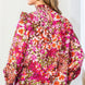 Floral Mock Neck Smocked Yoke Blouse