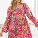 Floral Square Neckline Mini Dress
