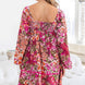 Floral Square Neckline Mini Dress