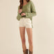 Striped Rib-knit Oversized Pocket Sweater