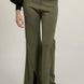 Solid Raw Edge Expose Seam Flare Pants