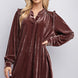 Mini Ruffle Detailing Velvet Dress