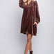 Mini Ruffle Detailing Velvet Dress
