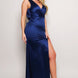 Sleeveless Deep V Low Back Bow Maxi Dress