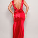 Sleeveless Deep V Low Back Bow Maxi Dress