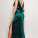 Sleeveless Deep V Low Back Bow Maxi Dress