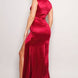 Sleeveless Power Shoulder Slitted Maxi Dress