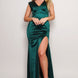 Sleeveless Power Shoulder Slitted Maxi Dress
