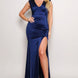 Sleeveless Power Shoulder Slitted Maxi Dress