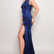 Sleeveless Power Shoulder Slitted Maxi Dress