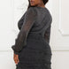 Glitter Mesh Shirring Side Plus Mini Dress
