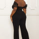 Mesh Off The Shoulder Plus Size Jumpsuit