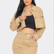 Embroidered cropped shirt set