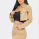 Embroidered cropped shirt set