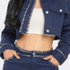 Embroidered cropped shirt set