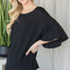 Flared Sleeve Basic Shortsleeve Top