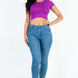 Short Sleeve Roundneck Crop Top
