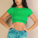 Short Sleeve Roundneck Crop Top
