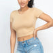 Short Sleeve Roundneck Crop Top