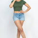 Short Sleeve Roundneck Crop Top