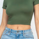 Short Sleeve Roundneck Crop Top
