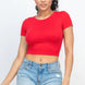 Short Sleeve Roundneck Crop Top