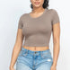 Short Sleeve Roundneck Crop Top